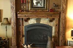 Reclaimed beam Fireplace mantel