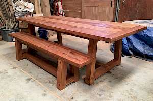 Reclaimed lumber picnic table